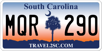 SC license plate MQR290