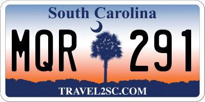 SC license plate MQR291