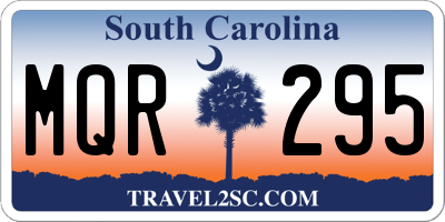 SC license plate MQR295