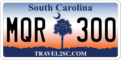 SC license plate MQR300