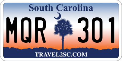 SC license plate MQR301