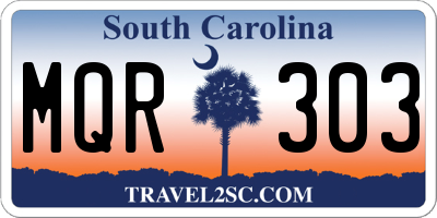 SC license plate MQR303