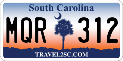SC license plate MQR312