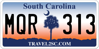 SC license plate MQR313