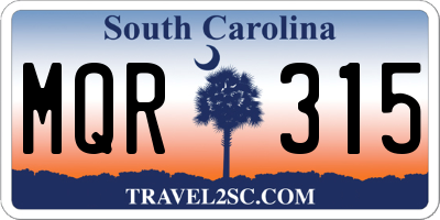 SC license plate MQR315