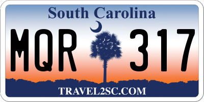 SC license plate MQR317