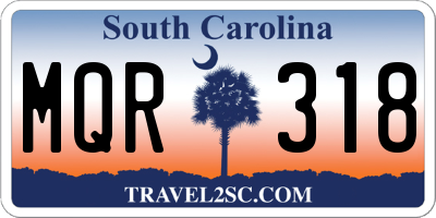 SC license plate MQR318