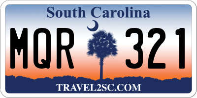 SC license plate MQR321