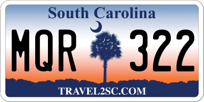 SC license plate MQR322