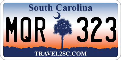 SC license plate MQR323