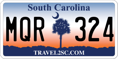 SC license plate MQR324
