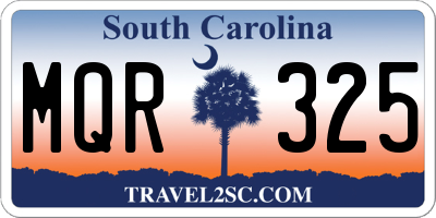 SC license plate MQR325