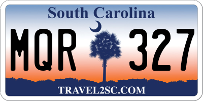 SC license plate MQR327