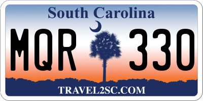 SC license plate MQR330