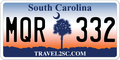 SC license plate MQR332