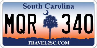 SC license plate MQR340