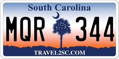 SC license plate MQR344