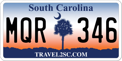 SC license plate MQR346
