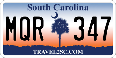 SC license plate MQR347