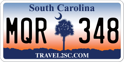 SC license plate MQR348