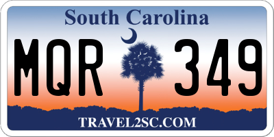 SC license plate MQR349
