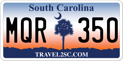 SC license plate MQR350