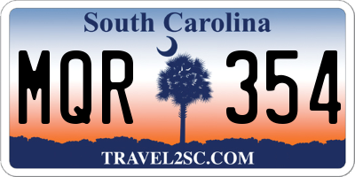 SC license plate MQR354