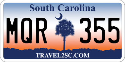 SC license plate MQR355