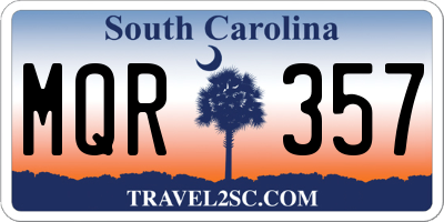 SC license plate MQR357