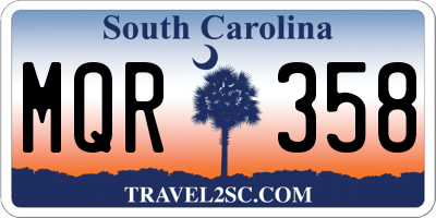SC license plate MQR358