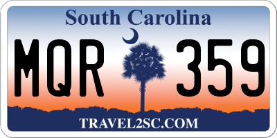 SC license plate MQR359