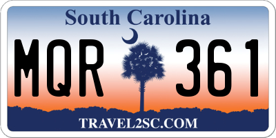 SC license plate MQR361