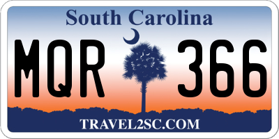 SC license plate MQR366