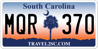 SC license plate MQR370