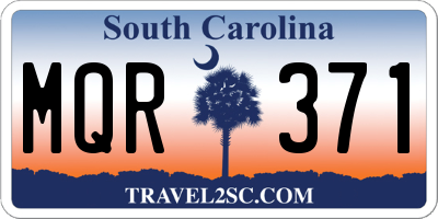 SC license plate MQR371