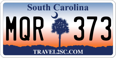 SC license plate MQR373