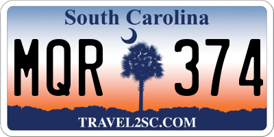 SC license plate MQR374