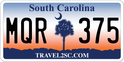 SC license plate MQR375