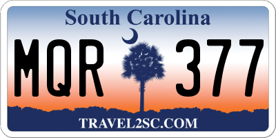 SC license plate MQR377