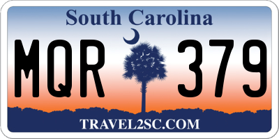SC license plate MQR379