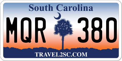 SC license plate MQR380