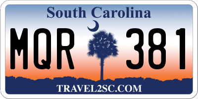 SC license plate MQR381