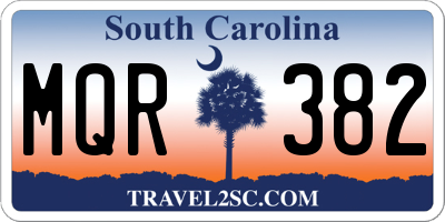 SC license plate MQR382