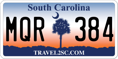 SC license plate MQR384