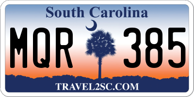 SC license plate MQR385