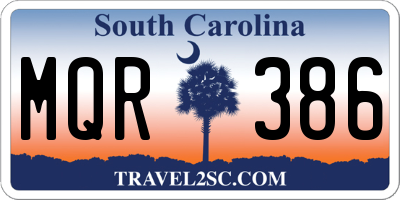 SC license plate MQR386