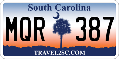SC license plate MQR387