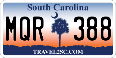SC license plate MQR388