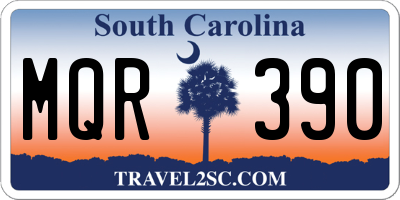 SC license plate MQR390