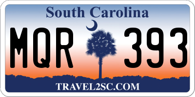 SC license plate MQR393